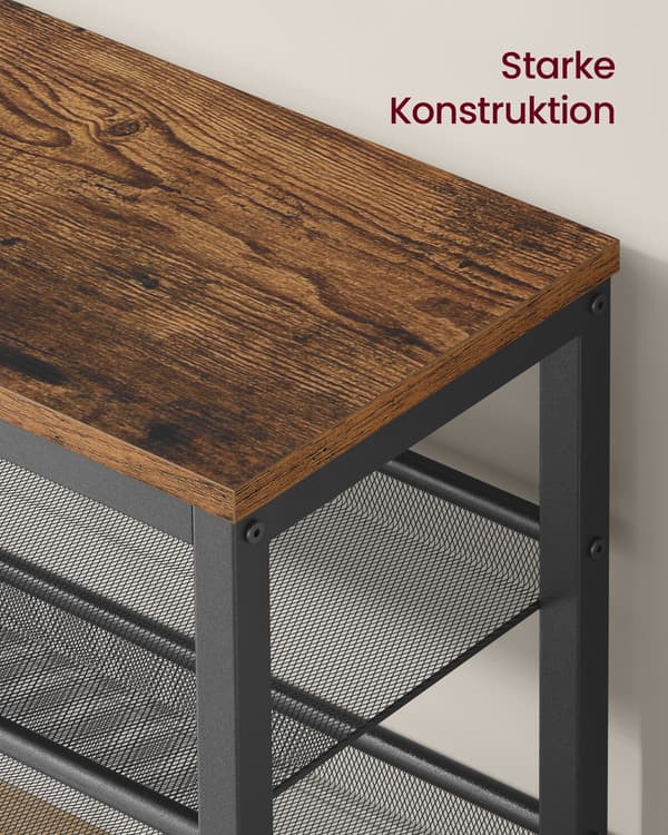 Skoreol i 3 niveauer, industriel stil, 28 x 75 x 50 cm