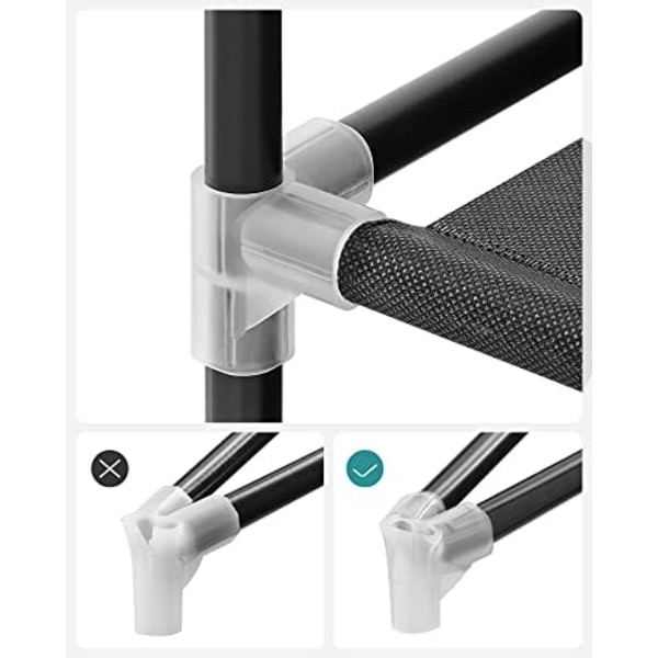 Songmics Tøj Garderobe, bærbar garderobe, med 4 bøjleskinner, sort