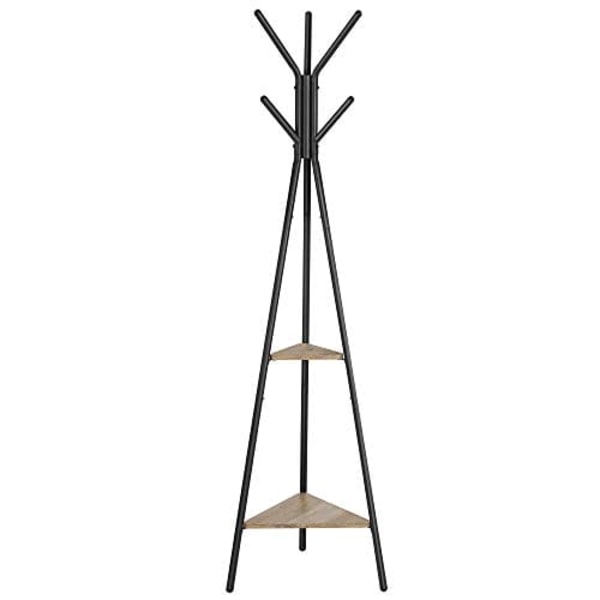 Vasagle Rack Stativ, Coat Tree, Hall Tree Fristående, greige og sort