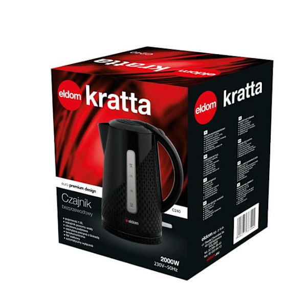 Vattenkokare Eldom C240 SC poj.1,8 liter 2000W Svart