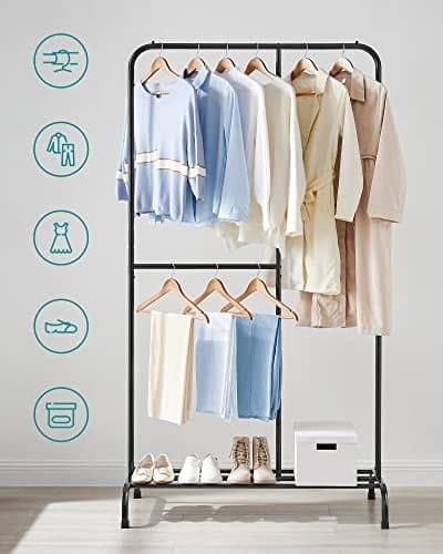 Songmics tøjstativ, holder op til 45 kg, sort