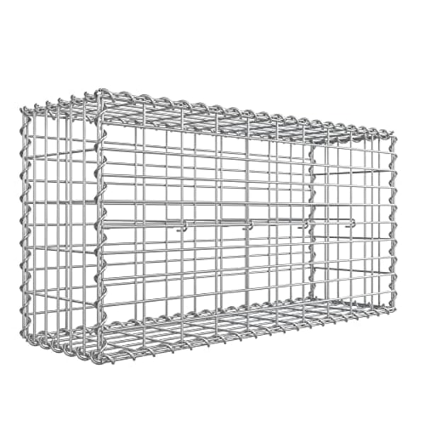 SONGMICS Gabionkurv, metalgabionbur med 5 x 10 cm mesh til sten, Sølv