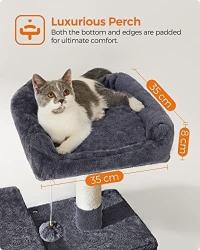 Feandrea Multi-Level katttorn - 55 x 45 x 143 cm - Rökgrå