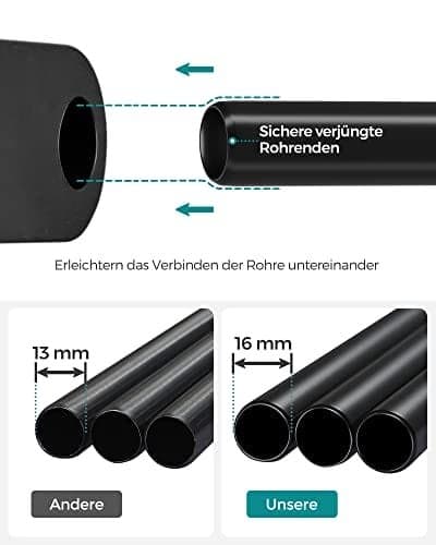 Songmics garderob, klädförvaringsgarderob för sovrum med 2 klädskenor, grå