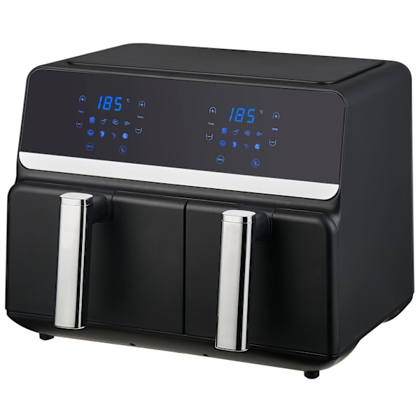 Nexxt Kaksois Airfryer – Kuumailmakeitin – 5,5 + 3,5 litraa – Kosketusnäyttö – Musta