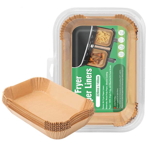 200 ark airfryer-papir, 22x14 cm, brun
