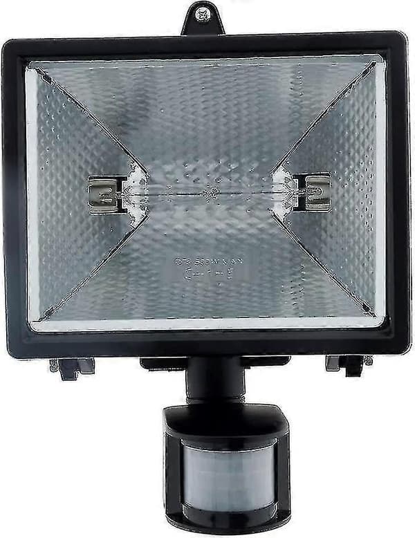400W Svart Halogenstrålkastare med detektor - IP44 CE