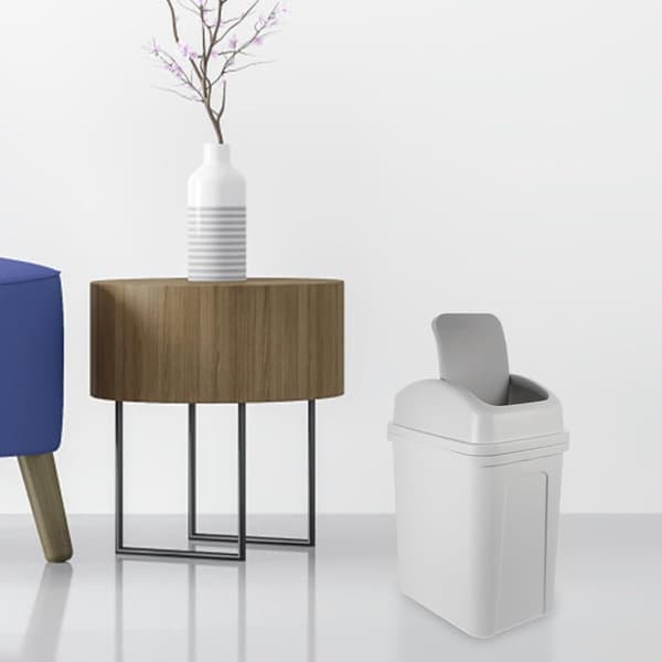 Multifunksjonell søppelbøtte med svinglokk 12l Robust gjenbrukbart PP-materiale Moderne stil