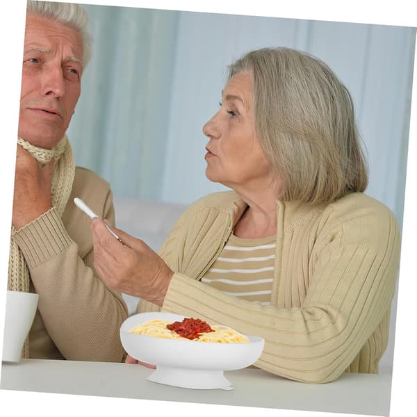 Spill-proof elderly plate with suction cup base, large bowl made of PP and silicone
