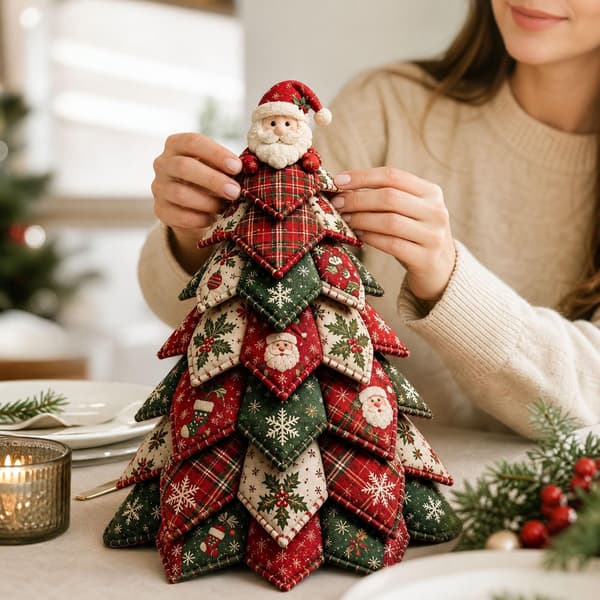DIY Halloween Quilted Fabric Tree Kit, 3D Sewing Craft Halloween Tree (L) L L