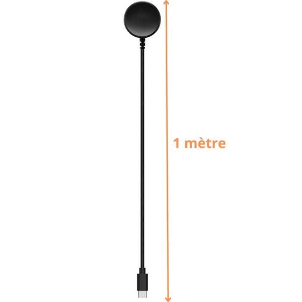 12W oplader + USB-C datakabel, kompatibel med Samsung Galaxy Watch 6/Watch 5/Watch 4/Watch 3/Active, Phonillico sort version.