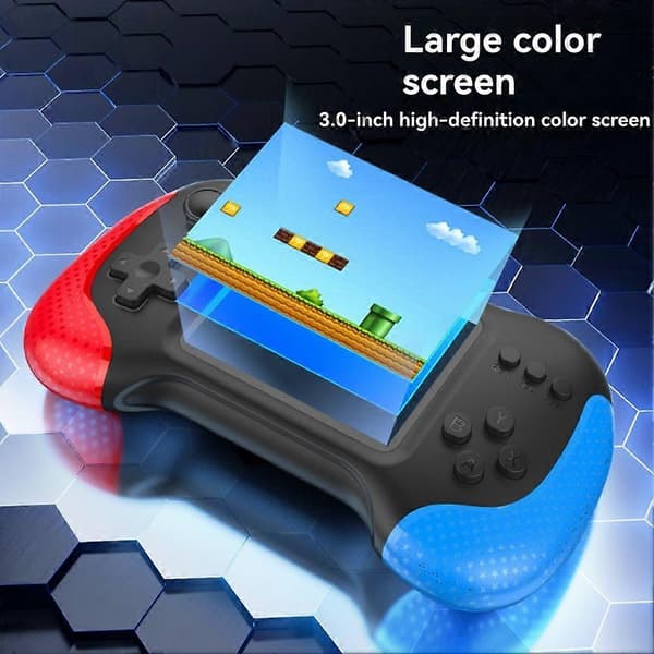 X9M Retro Handheld Game Console, 3.0-inch Screen with 666 Built-in Classic Games, Style C Yellow & White Yellow & white