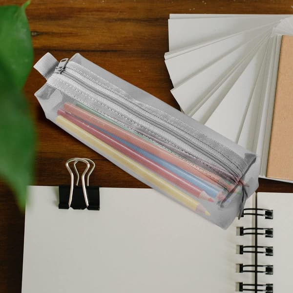 1 pc Transparent Pencil Case Pen Pouch Simple Creative Document Storage Bag Graduation Portable Stationery Bag (Grey)