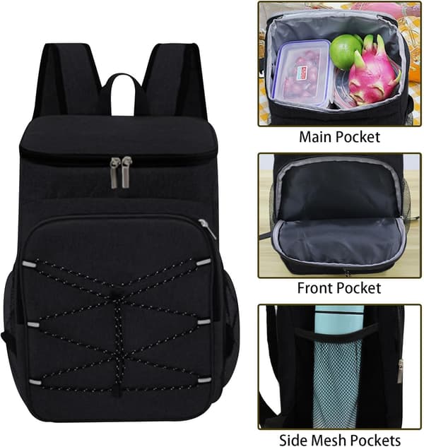 Small Camping Cooler Backpack Insulated Lunch Backpack, Leakproof Travel Cooler Bag, Large Capacity Thermal Bag