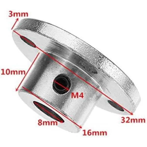 8 mm koblingsflens i stål, stiv flens, motorstyrepinne, aksel