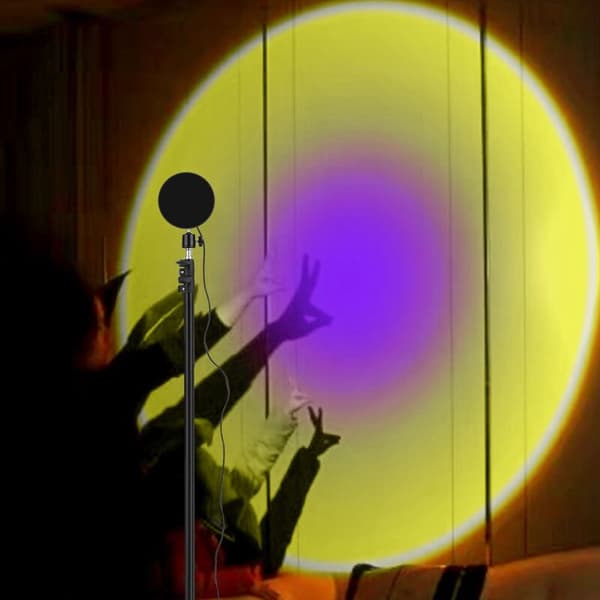 LED Projection Lamp Night Light, USB Projector 360 Degree Rotation Photography Lights for Bedroom Studio