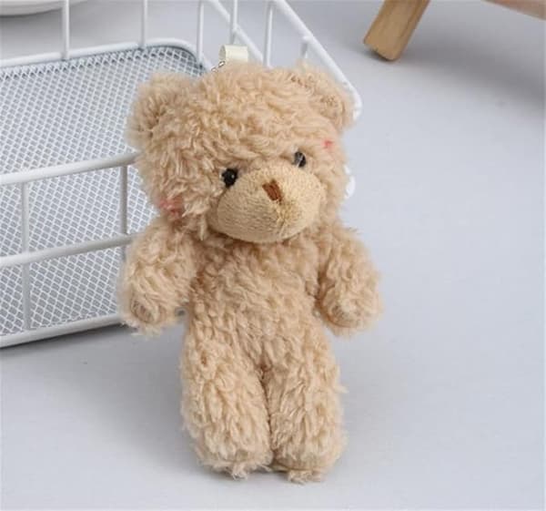 Sød bamse nøglering - Kawaii plys - Rygsækvedhæng - Bryllupsgave
