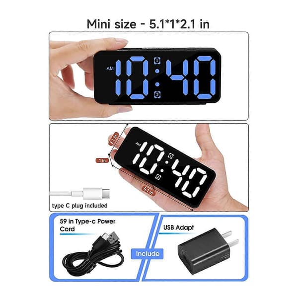 Small Loud Alarm Clock for Heavy Sleepers Adults