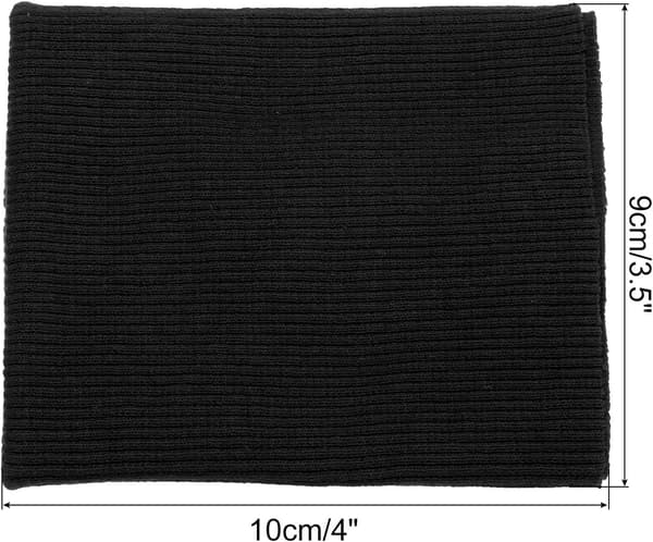 Elastiska muddar ribbade kanter 4\" x 3.5\" bomullstyg stickad ribbstretchtejp mudd ärmlinning för sömnad, svart 1 par Purple