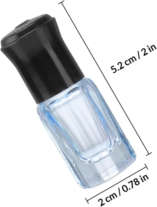 8 st 3 ml eterisk olja roll-on flaskor påfyllningsbara små rullbehållare svarta lock för parfym och läppresor