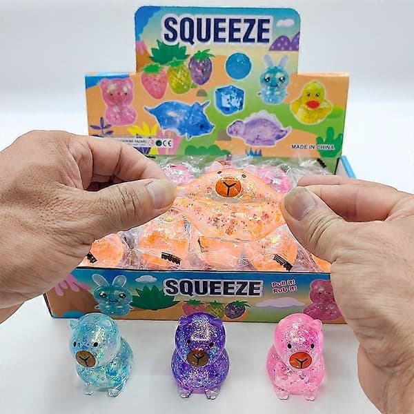 Pakke Glitter Squishy Klemmebolde, Tilfældig Farve, Bløde Glitrende TPR Klemmelegetøj, Søde Kawaii Dyre Sensoriske Legetøj Festgave til Børn