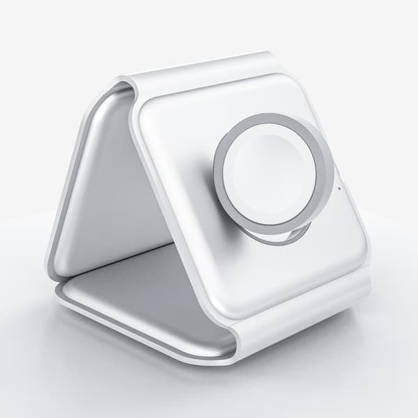 White Foldable iPhone Wireless Charging Pad, 3 in 1 Compact Wireless Charging Stand, Applicable to Portable Wireless Charging Station Mat for iWatch/