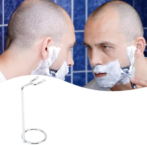 Barberstativ Bærbart Barberstativ Rustfrit Barberbørstebase til Hjem eller Frisørsalon