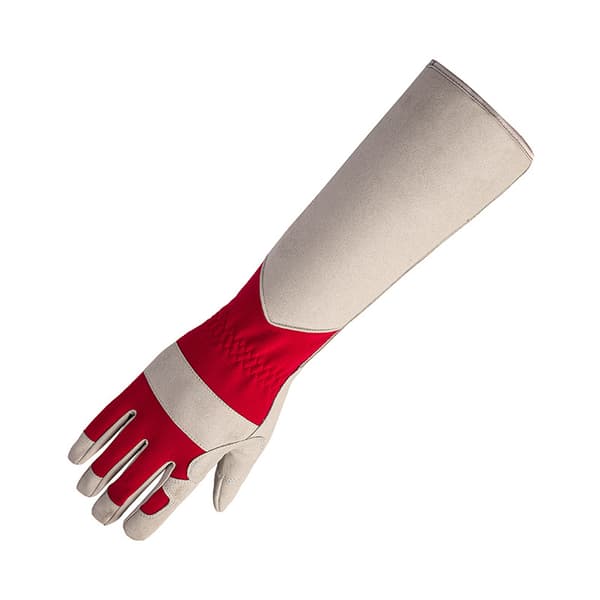 Røde, 45 cm - Læderhavehandsker til kvinder, forlængede professionelle handsker
