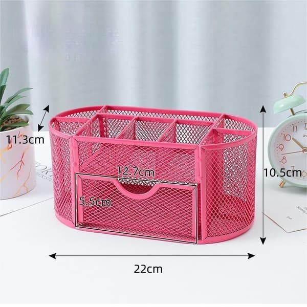 Desktop Organizer Office Supplies, Mesh Desk Office Organizer with Drawers and 8 Compartments, Suitable for Office, Home, School, Classroom, Kitchen