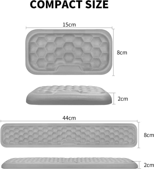 Tastaturmusehåndledsstøtte, ergonomisk tastaturstøtte håndledsstøtte, hjemmekontor computerbord, bærbare computere, spil, skrivning Grå Grey