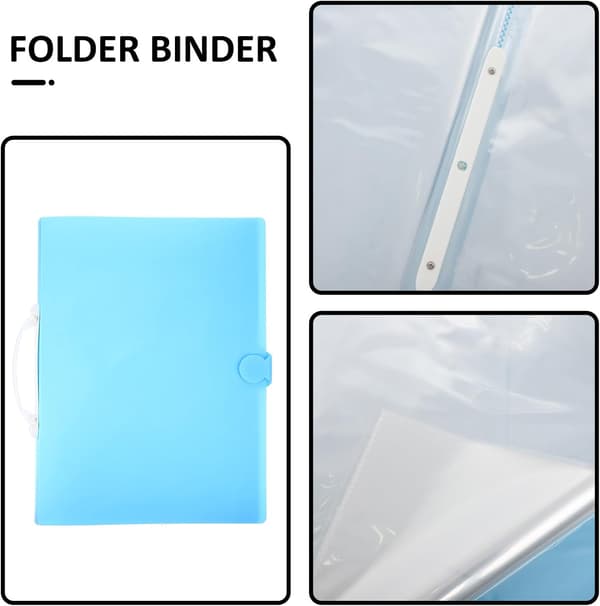 Art Portfolio A3 8K with Handle, 30-Page Blue Art Student Portfolio Book