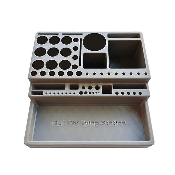Fly Tying Kit Organizer Gift Compact Practical Fly Tying Tool Storage Rack for Beginners Fishermen Men Anglers (FMY) Gray Gray