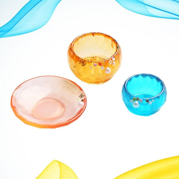 3 stk DIY silikonformer for skåler og fat for håndstøpt krystallharpiks