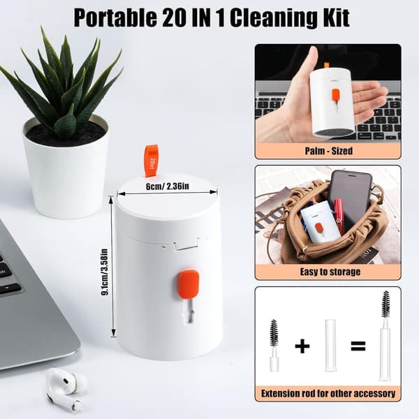 20-i-1 skærmrensesæt til bærbar computer, telefon, tastatur, iPhone, MacBook, iPad Spray [Ho]