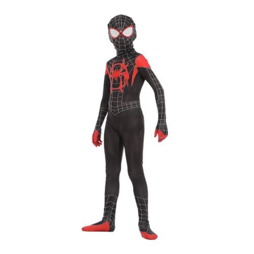 Spiderman åtsittande kläder med liten svart spindel XL (130