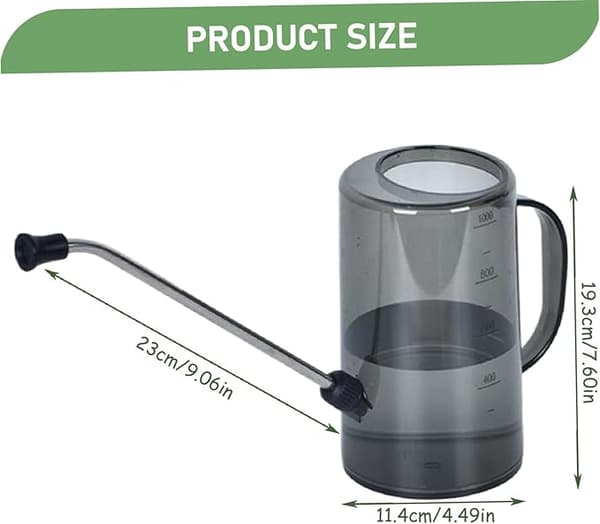 This 1500ml Long Spout Watering Can with Handle, Wide Opening, and Ergonomic Metal Construction