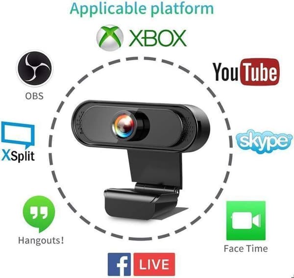 1080P Full HD Live Streaming Webcam with Noise-Cancelling Microphone and USB Plug and Play PC Webcam for Video and Recording