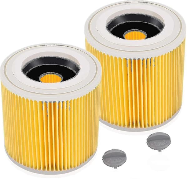 Patronfilter til Kärcher støvsuger - 2-pak - Erstatningsfilter til Wd3, Wd2, Wd3p, Mv2, Mv3 - Artikelnummer 6.414-552.0/6414552