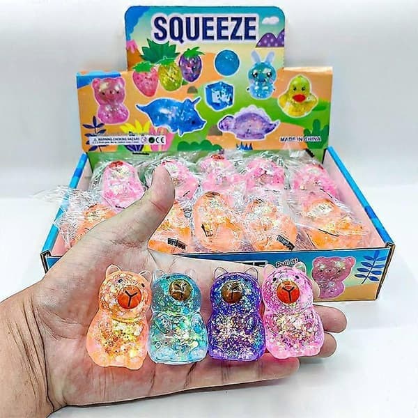 Pakke Glitter Squishy Klemmebolde, Tilfældig Farve, Bløde Glitrende TPR Klemmelegetøj, Søde Kawaii Dyre Sensoriske Legetøj Festgave til Børn