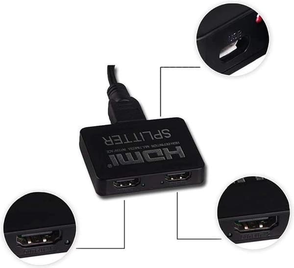 Relaatable® - HDMI-splitter 2-porter - HDMI-splitter 1 inngang, 2 utganger - 4K-oppløsning - Relaatable®
