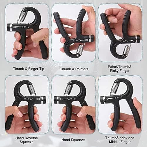 Grip Strength, 10-60 kg Adjustable Resistance Forearm Grip Hand Exerciser Hand Clamp Finger Trainer for Men Women Athletes