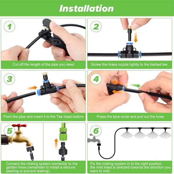 Patio Fogger, Misting System Outdoor Patio Irrigation Kit Micro-Flow Drip Kit for (10)