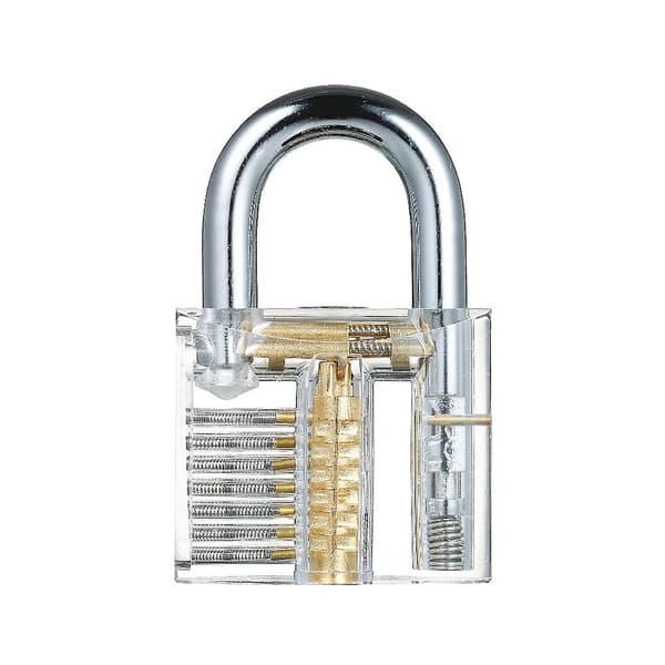 Transparent training padlock, visible padlocks, lock picking tools, practice lock for locksmiths, lockpicking (FMY)