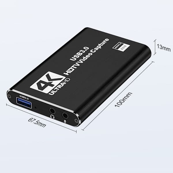 USB3.0 Video Capture Card 4K Recording Card Record and Stream with High Quality, Compatible with Windows, Mac and Linux