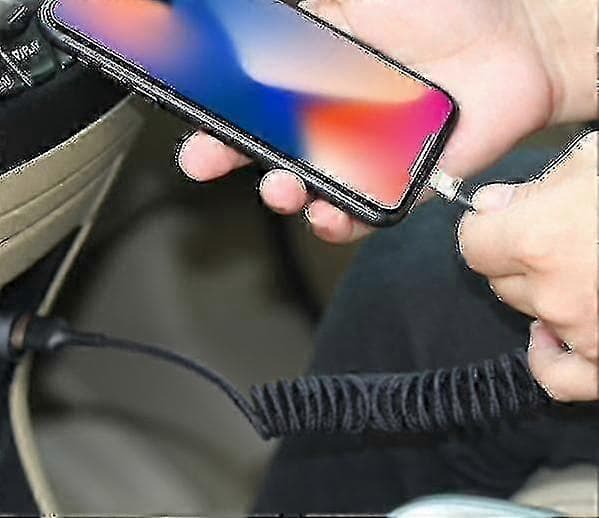 Billadekabel, uttrekkbar ladekabel kompatibel med iPhone