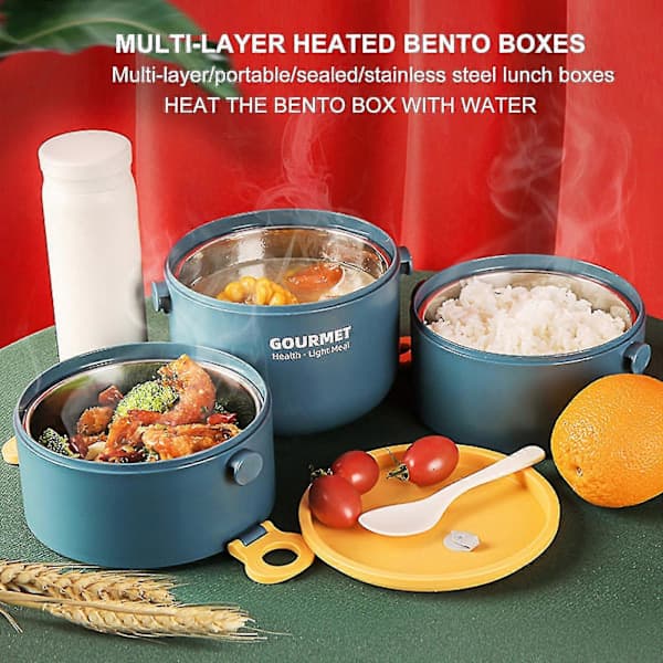 Termos for mat, isolert mattermos for suppe, matbeholder i rustfritt stål Bento matboks Reise Camping Termos 1000ml1600 Blå 1000ml Blå 1000ml Blue 1000ml