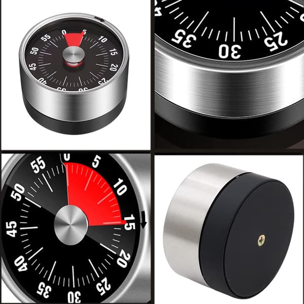 Basics Mekanisk og magnetisk timer, magnetisk timer maks. 60 minutter, resterende tidsvisning og akustisk alarm