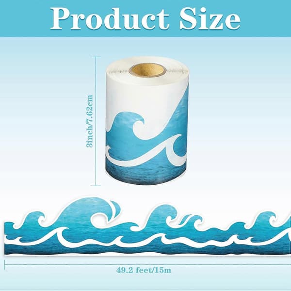 15m Wave Bulletin Board Borders Ocean Beach Bulletin Board Trim Ocean Theme Border