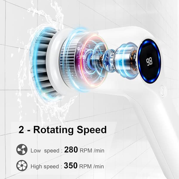 Electric Cleaning Brush, Handheld Spin Scrubber, Electric Scrubber with 5 Brush Heads, Automatic Cleaning