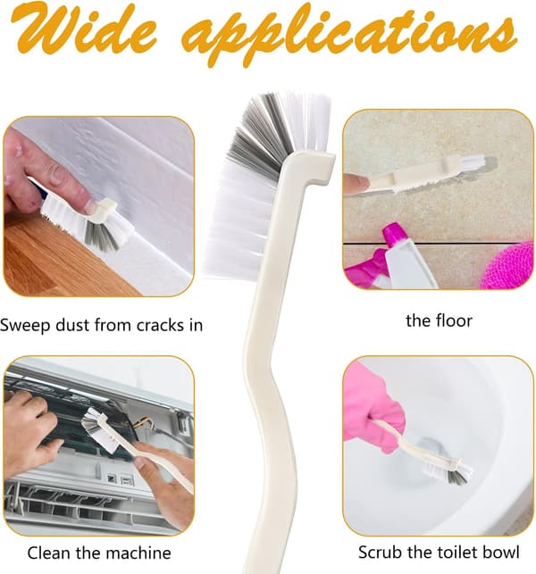2 Pieces Scrub Brushes for Cleaning, Kitchen Scrub Brush Dish Brush Right-Angle Cleaning Brush with Stiff Bristles